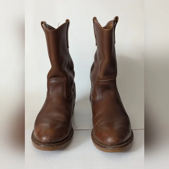 VTG Red Wing's Pecos Brown Leather Boots Men's Shoes size 10 D Made In The USA